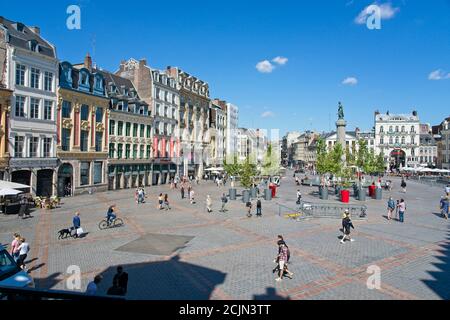 Lille France - 4 août 2020 - place de la ville (Place Charles de Gaulle) à Lille en France Banque D'Images