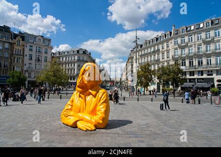 Lille France - 4 août 2020 - devant Gare de Lille Flandre Banque D'Images