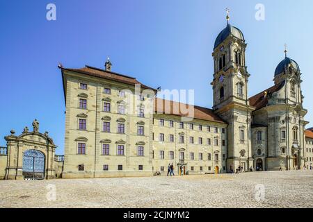 Abbaye bénédictine de notre-Dame des Hermites dans la ville de pèlerinage d'Einsiedeln (nom de la ville : ermitage), canton de Schwyz. Suisse. Banque D'Images