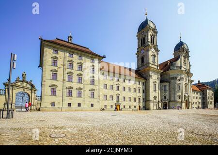 Abbaye bénédictine de notre-Dame des Hermites dans la ville de pèlerinage d'Einsiedeln (nom de la ville : ermitage), canton de Schwyz. Suisse. Banque D'Images