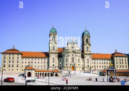 Abbaye bénédictine de notre-Dame des Hermites dans la ville de pèlerinage d'Einsiedeln (nom de la ville : ermitage), canton de Schwyz. Suisse. Banque D'Images