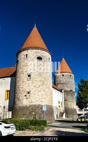 Château d'Yverdon-les-bains dans le canton de Vaud, Suisse Banque D'Images