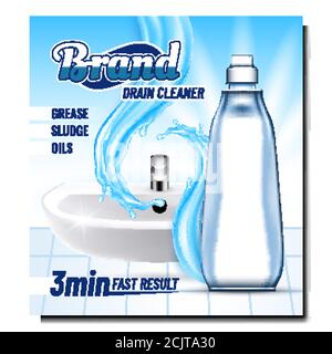 Vecteur d'affiche publicitaire publicitaire de drain Cleaner Illustration de Vecteur