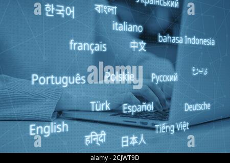 Concept de carrière de traducteur dans différentes langues. Tonicité Banque D'Images
