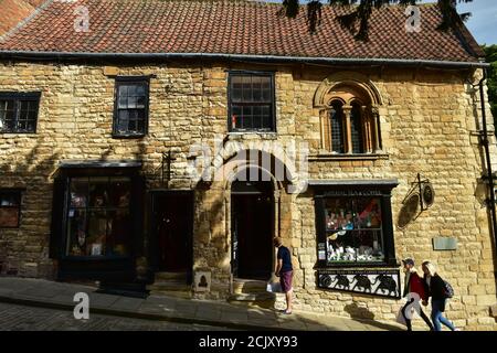 Norman House sur la colline escarpée de Lincoln, en Angleterre, date de 1170 à 1190 Banque D'Images