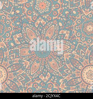 Motif fleuri coloré sans coutures. Vecteur ethnique mandala fond Illustration de Vecteur
