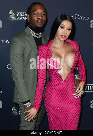 Beverly Hills, États-Unis. 15 septembre 2020. (DOSSIER) Cardi B fichiers pour divorce de compensation après 3 ans de mariage. BEVERLY HILLS, LOS ANGELES, CALIFORNIE, États-Unis - JANVIER 25 : le rappeur Offset (Kiari Kendrell Cephus) et la femme/rappeur Cardi B (Belcalis Marlenis Almanzar) arrivent à l'Académie d'enregistrement et le gala pré-GRAMMY 2020 de Clive Davis qui se tient à l'hôtel Beverly Hilton le 25 janvier 2020 à Beverly Hills, Los Angeles, Californie, États-Unis. (Photo de Xavier Collin/image Press Agency) Credit: Image Press Agency/Alay Live News Banque D'Images