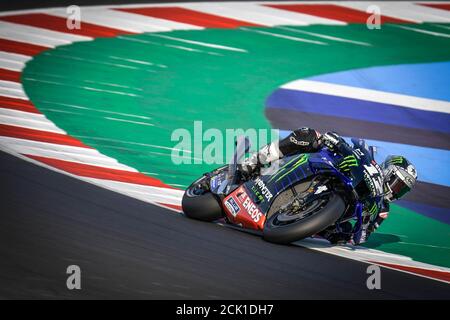 Misano, Italie. 15 septembre 2020. Test MotoGP officiel au Misano World circuit Marco Simoncelli. Maverick Viñales (Monster Energy Yamaha MotoGP) a passé les tests du mardi au Misano World circuit Marco Simoncelli. 15 septembre 2020 Test oficiales de MotoGP en el Misano World circuit Marco Simoncelli. Maverick Viñales (Monster Energy Yamaha MotoGP) encabezó la prueba del martes en el Misano World circuit Marco Simoncelli. 15 septembre 2020. POOL/MotoGP.com/Cordon crédit de presse: CORDONE PRESSE/Alay Live News Banque D'Images