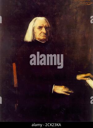 Munkássy Mihály - Franz Liszt 2 - Ecole hongroise - 19e siècle Banque D'Images