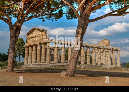 Temple d'Athéna, Paestum, Campanie, Italie Banque D'Images