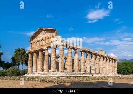 Temple d'Athéna, Paestum, Campanie, Italie Banque D'Images