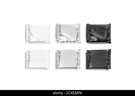Maquette d'emballage carré noir, blanc et argent noir, Banque D'Images