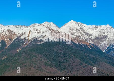 Montagnes du Caucase, Krasnaya Polyana, Rosa Hutor Sotchi Russie Banque D'Images