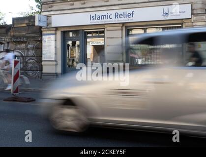 14 septembre 2020, Berlin: Le bureau de l'Allemagne islamique de secours à Kreuzberg. L'organisation se décrit comme une organisation non gouvernementale allemande à but non lucratif avec une mission humanitaire. Il est basé à Cologne depuis sa fondation en 1996. Photo: Paul Zinken/dpa-Zentralbild/dpa Banque D'Images