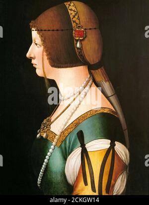 Bianca Maria Sforza (1472-1510), Reine des Romains, Sainte-Impératrice romaine, portrait peint par l'atelier de Giovanni Ambrogio de Predis, 1493-1495 Banque D'Images