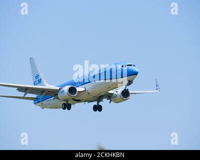 KLM avion atterrissage à l'aéroport de Zürich Banque D'Images