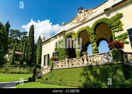 Italie. Lombardie. Lac de Côme. Autour du village de Leno. La villa Balbianello sur la péninsule de Lavedo Banque D'Images