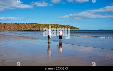 La plage de Filey Cobble Landing, côte est du North Yorkshire, nord de l'Angleterre, Royaume-Uni Banque D'Images