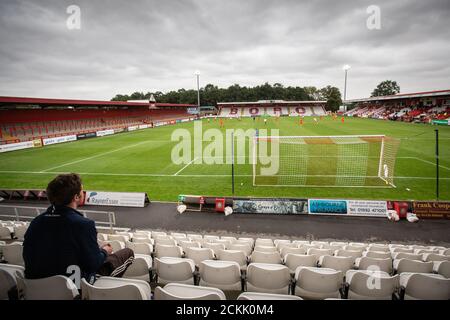 Match de football de la Ligue anglaise de football joué derrière des portes fermées Au début de la saison 2020/21 en Angleterre pendant Pandémie de coronavirus Banque D'Images