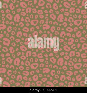 Arrière-plan sans coutures avec imprimé peau de léopard. Motif animal fourrure à pois abstrait camouflage texture. Imprimé à pois coloré dessiné à la main pour le papier d'emballage, wal Banque D'Images