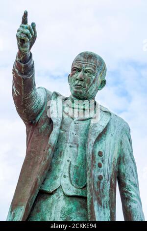 Virginia Hampton University campus historique, école d'université Black Blacks minoritaire, Booker T. Washington statue, éducateur orator auteur homme repère Banque D'Images