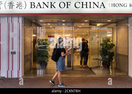 Hong Kong, Chine. 15 septembre 2020. Société bancaire commerciale publique chinoise succursale de la Banque de Chine à Hong Kong crédit: SOPA Images Limited/Alay Live News Banque D'Images