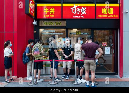 Hong Kong, Chine. 15 septembre 2020. La principale chaîne de restaurants japonais Gyudon, Sukiya à Hong Kong. Crédit : SOPA Images Limited/Alamy Live News Banque D'Images
