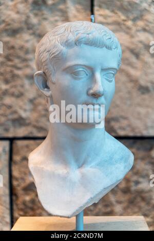 Portrait de Tibère, Musée d'Ara Pacis, Rome, Latium, Italie Banque D'Images