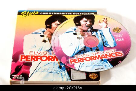 Technologie ancienne Video CD CD VCD d'Elvis Presley 'The Programme de performances perdues Banque D'Images