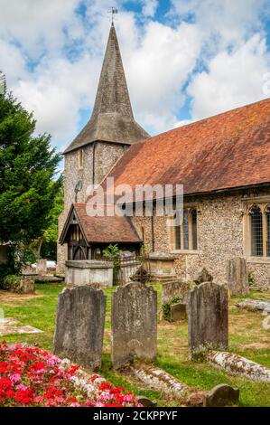 L'église St Mary à Downe dans le Kent. Banque D'Images