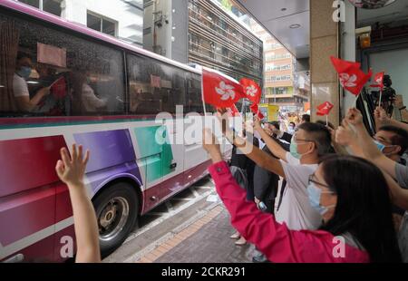 Hong Kong, Chine. 15 septembre 2020. Le peuple de Hong Kong envoie l'équipe de soutien aux tests des acides nucléiques sur le continent à Hong kong, en Chine, le 15 septembre 2020. (Photo par Top photo/Sipa USA) crédit: SIPA USA/Alay Live News Banque D'Images