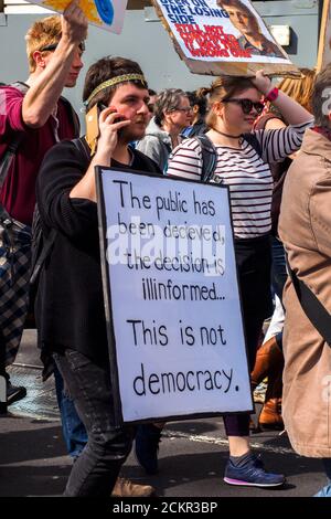 25 mars 2017 contre l'Union européenne pro Rally Brexit - Londres, Angleterre Banque D'Images