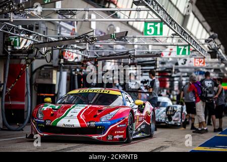 Le Mans, France. 16 septembre 2020. 71 Bird Sam (gbr), Molina Miguel (esp), Rigon Davide (ita), AF Corse, Ferrari 488 GTE Evo, ambiance lors de la vérification des 2020 24 heures du Mans, 7e tour du Championnat mondial d'endurance 2019...20 FIA sur le circuit des 24 heures du Mans, du 16 au 20 septembre, 2020 au Mans, France - photo Thomas Fenetre / DPPI crédit: LM/DPPI/Thomas Fenetre/Alay Live News crédit: Gruppo Editoriale LiveMedia/Alay Live News Banque D'Images