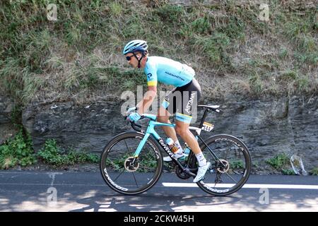 Grenoble, France. 16 septembre 2020. 16 septembre 2020 ; Grenoble, France ; Tour de France 2020, Grenoble à Méribel, étape 17 ; Gorka Izaguirre Insausti Espagne Astana Pro Team Credit: Action plus Sports Images/Alay Live News Banque D'Images