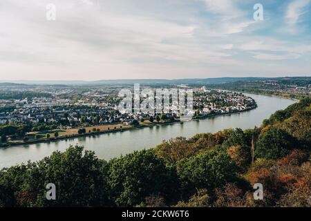 Vue imprenable sur Koblenz en Allemagne Banque D'Images