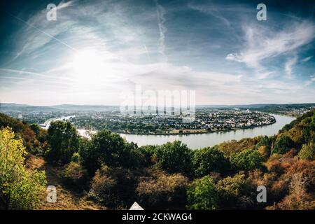 Vue imprenable sur Koblenz en Allemagne Banque D'Images