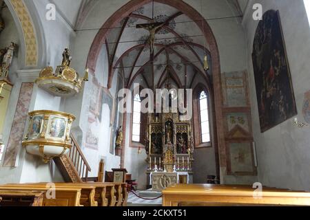 Intenausstattung der Pfarrkirche St. Leonhard, St. Leonhard in Passeier, Südtirol, Italie Banque D'Images