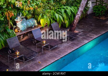 Piscine dans un hôtel boutique de luxe à Colombo Banque D'Images