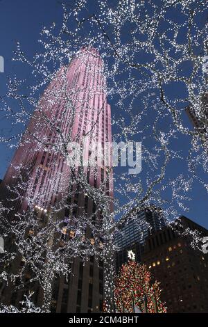 Visite à pied des fêtes de Noël à New York Banque D'Images