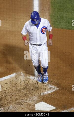 Chicago, États-Unis. 16 septembre 2020. Kyle Schwarber, de Chicago Cubs, s'élève contre les Cleveland Indians lors du second repas au Wrigley Field le mercredi 16 septembre 2020 à Chicago. Photo par Kamil Krzaczynski/UPI crédit: UPI/Alay Live News Banque D'Images