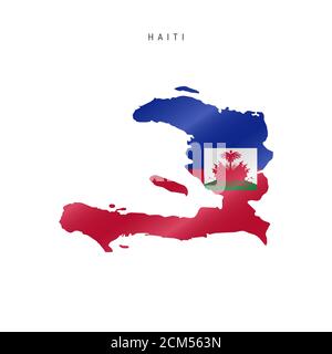 Carte détaillée du drapeau d'Haïti. Carte avec drapeau masqué. Banque D'Images