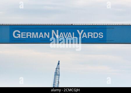 Kiel, Allemagne. 1er août 2020. 08/01/2020, Kiel, la grue des chantiers navals allemands de la Forde Kieler. | utilisation dans le monde crédit: dpa/Alay Live News Banque D'Images