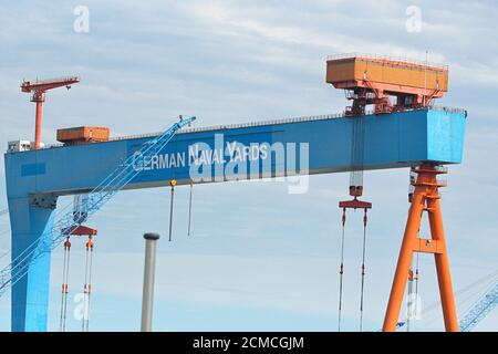 Kiel, Allemagne. 1er août 2020. 08/01/2020, Kiel, la grue des chantiers navals allemands de la Forde Kieler. | utilisation dans le monde crédit: dpa/Alay Live News Banque D'Images