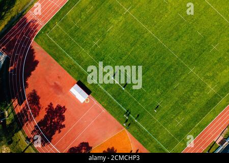 des tirs de stade de rugby dans les airs Banque D'Images