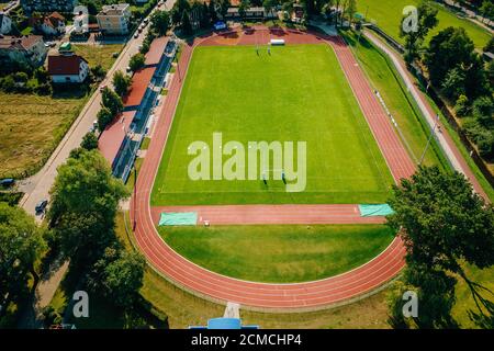 des tirs de stade de rugby dans les airs Banque D'Images