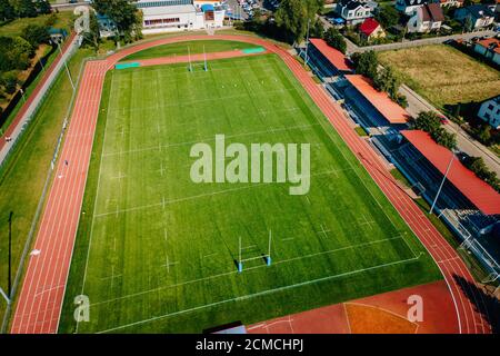 des tirs de stade de rugby dans les airs Banque D'Images