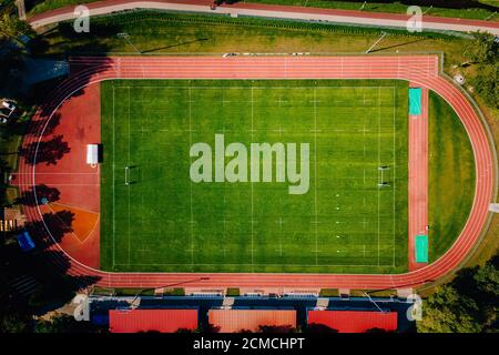des tirs de stade de rugby dans les airs Banque D'Images