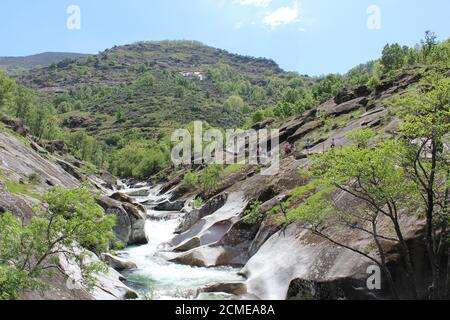 Réserve naturelle de Garganta de los Infiernos. Estrémadure, Espagne. Place de randonnée à Los Pilones Banque D'Images