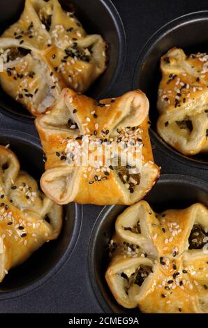 pâte feuilletée aux épinards et à la ricotta Banque D'Images