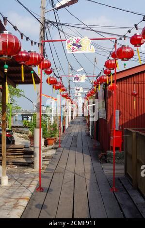 GEORGETOWN, PENANG, MALAISIE - 18 AVRIL 2016 : Lee Jetty est un petit village construit sur l'eau par le clan chinois au XIXe siècle Banque D'Images